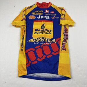 Giordana Cycling Jersey Men’s S 1/2 Zip Short Sleeve Biking Pockets Sponsors